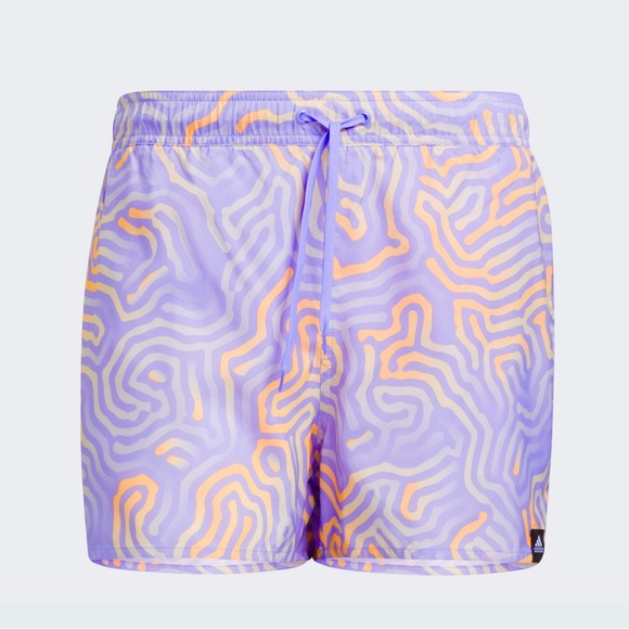 NWT Adidas Men's Purple and Orange Swim Shorts/Running Shorts color Maze Lg - Picture 1 of 6